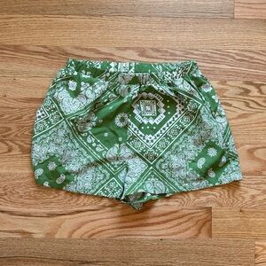 SHEIN Green Bandana-Print Athletic Shorts
